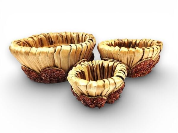 Hasır Sepet 3'lü Set