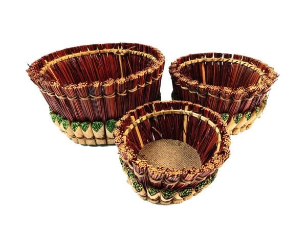 Hasır Sepet 3'lü Set