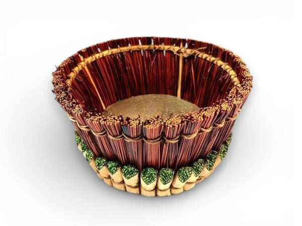 3'lü Dekoratif Hasır Sepet Seti - El Yapımı Düzenleyici ve Hasır Saksı Seti