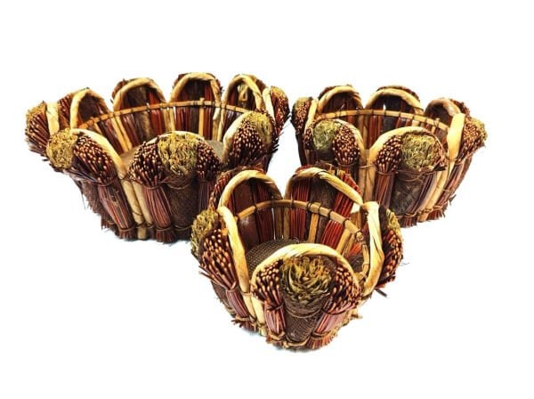 Hasır Sepet 3'lü Set