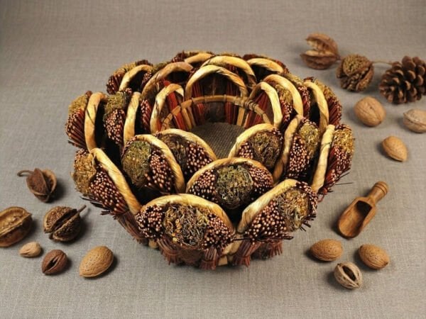 Dekoratif El Yapımı 3'lü Hasır Sepet ve Saksı Seti