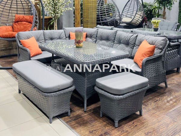 Rattan Masalı Bahçe Köşe Takımı Marbella Antrasit