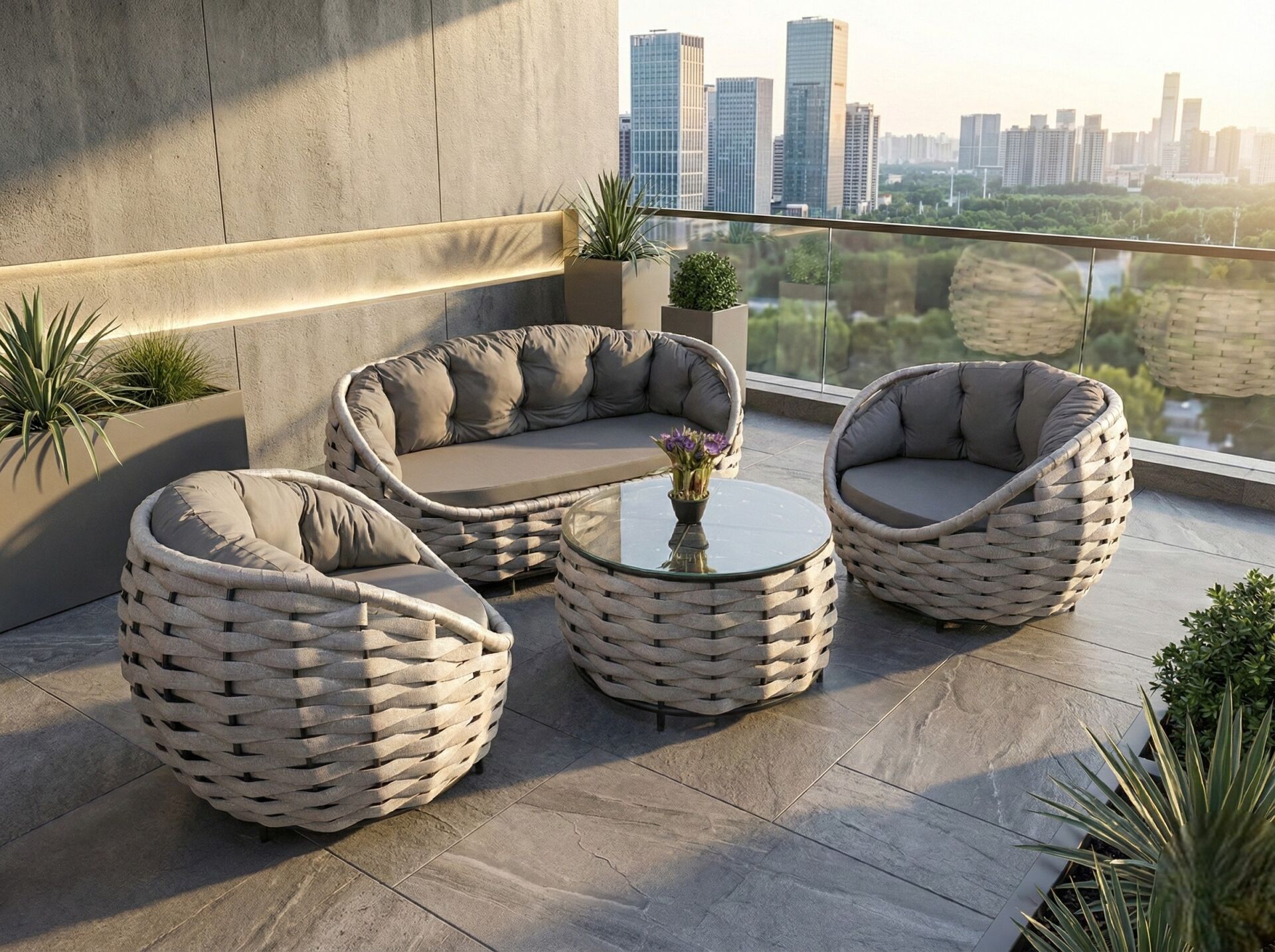 Apple Oturma Grubu Gri