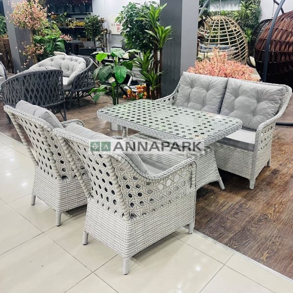 Annapark Home Rattan Balkon Bahçe 2'li Koltuk ve Masa Takımı