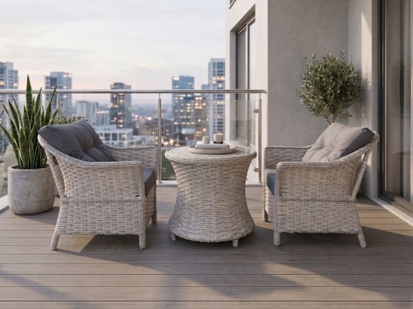Westin Balkon Masa Takımı – Açık Gri