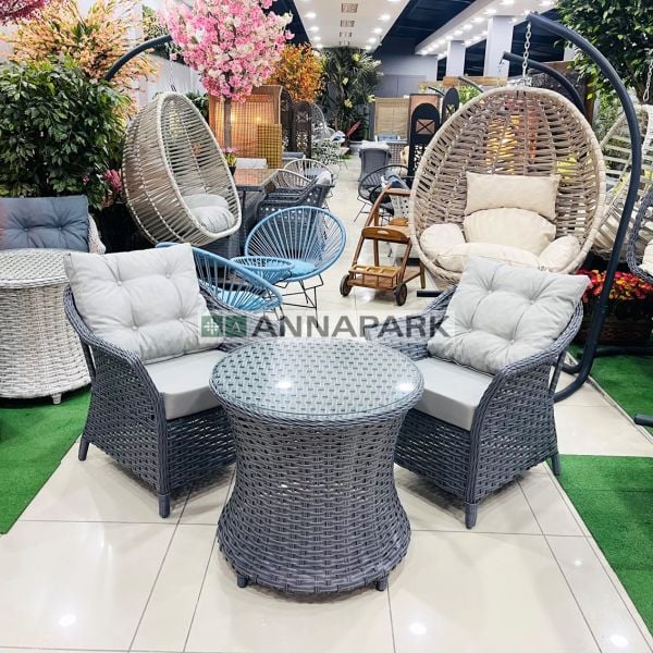 Annapark Westin Rattan Oturma Grubu - Koyu Gri
