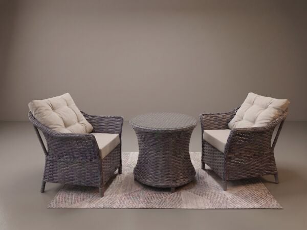 Rattan Balkon Masa Sandalye Takımı Westin Antrasit