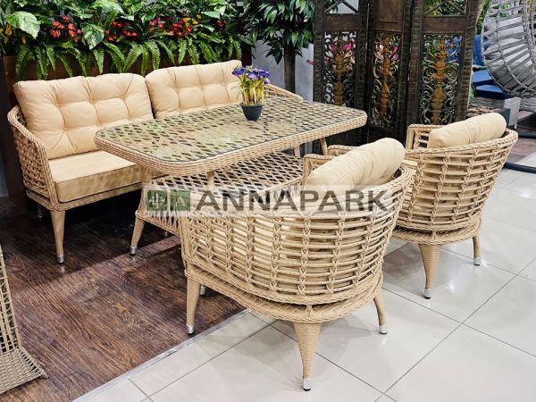 Shangrila Rattan Oturma Grubu - Cappucino / Krem