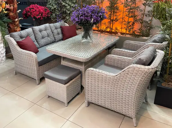 Merrell Masalı Bahçe Oturma Grubu – Açık Gri