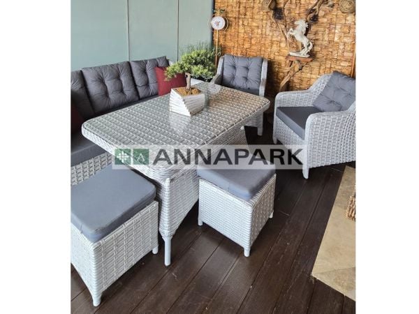 Merrell Masalı Bahçe Oturma Grubu – Açık Gri