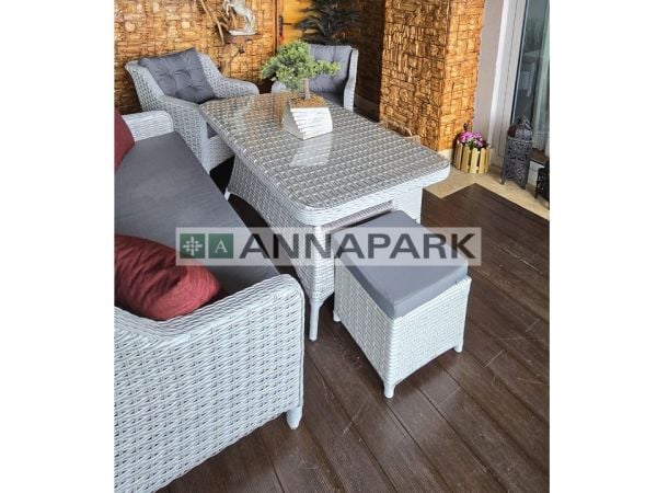 Merrell Masalı Bahçe Oturma Grubu – Açık Gri