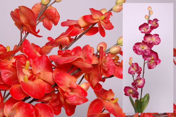 Mor Yapay Phalaenopsis Orkide Dalı