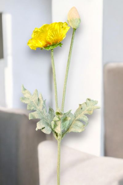 Yapay Çiçek Gelincik Sarı 55cm