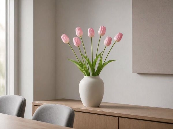Yapay Lale Islak Dokulu 65 cm Pembe