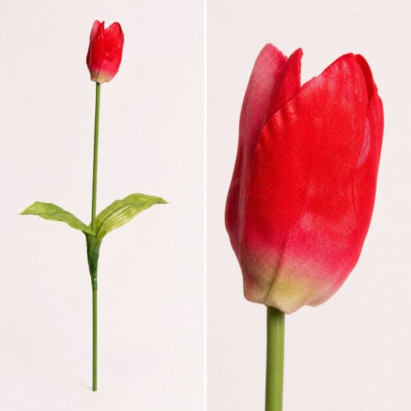 Yapay Lale Islak Dokulu 65 cm Kırmızı