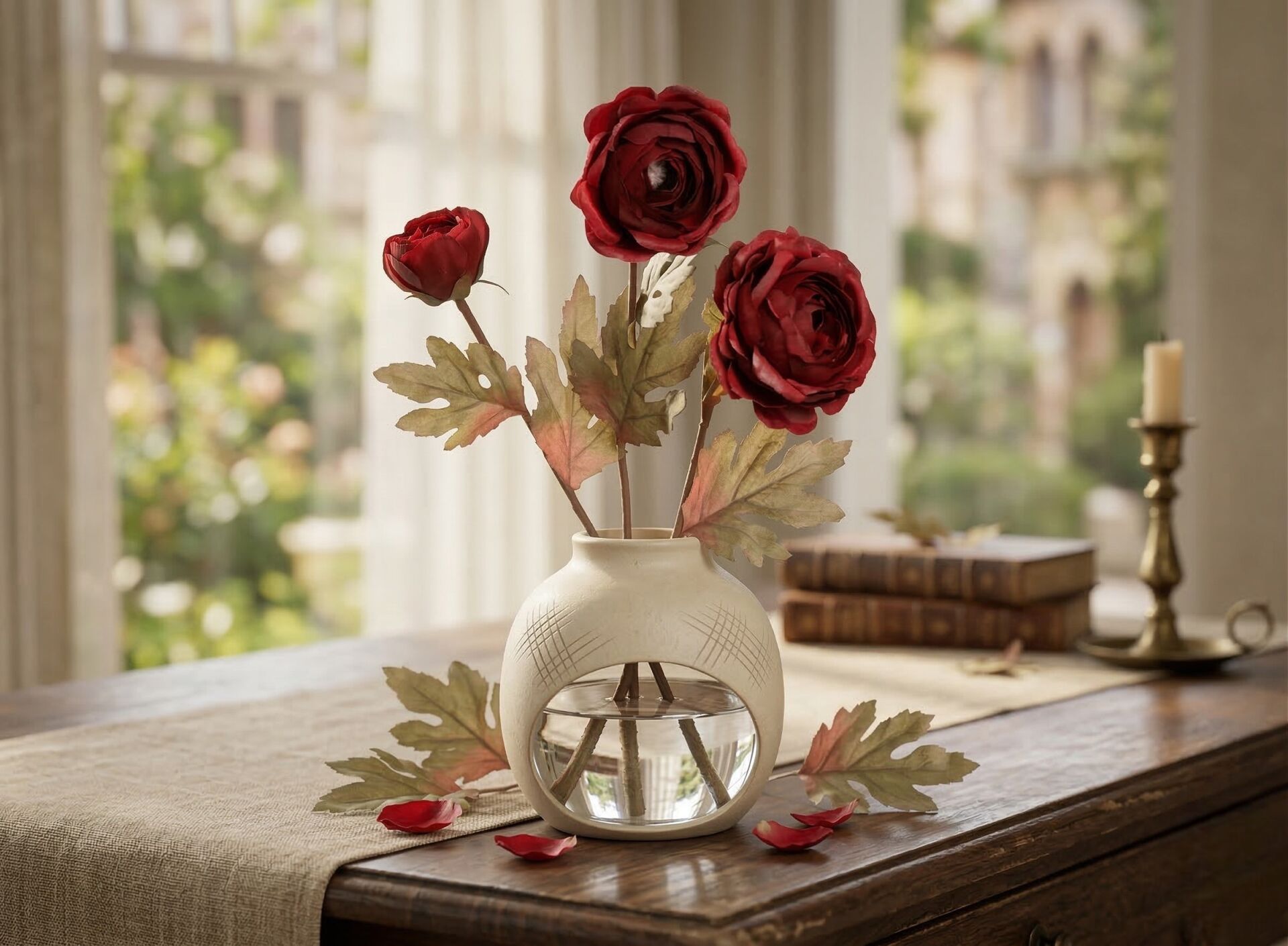 Yapay Kamelya Tek Dal 76 cm - Bordo