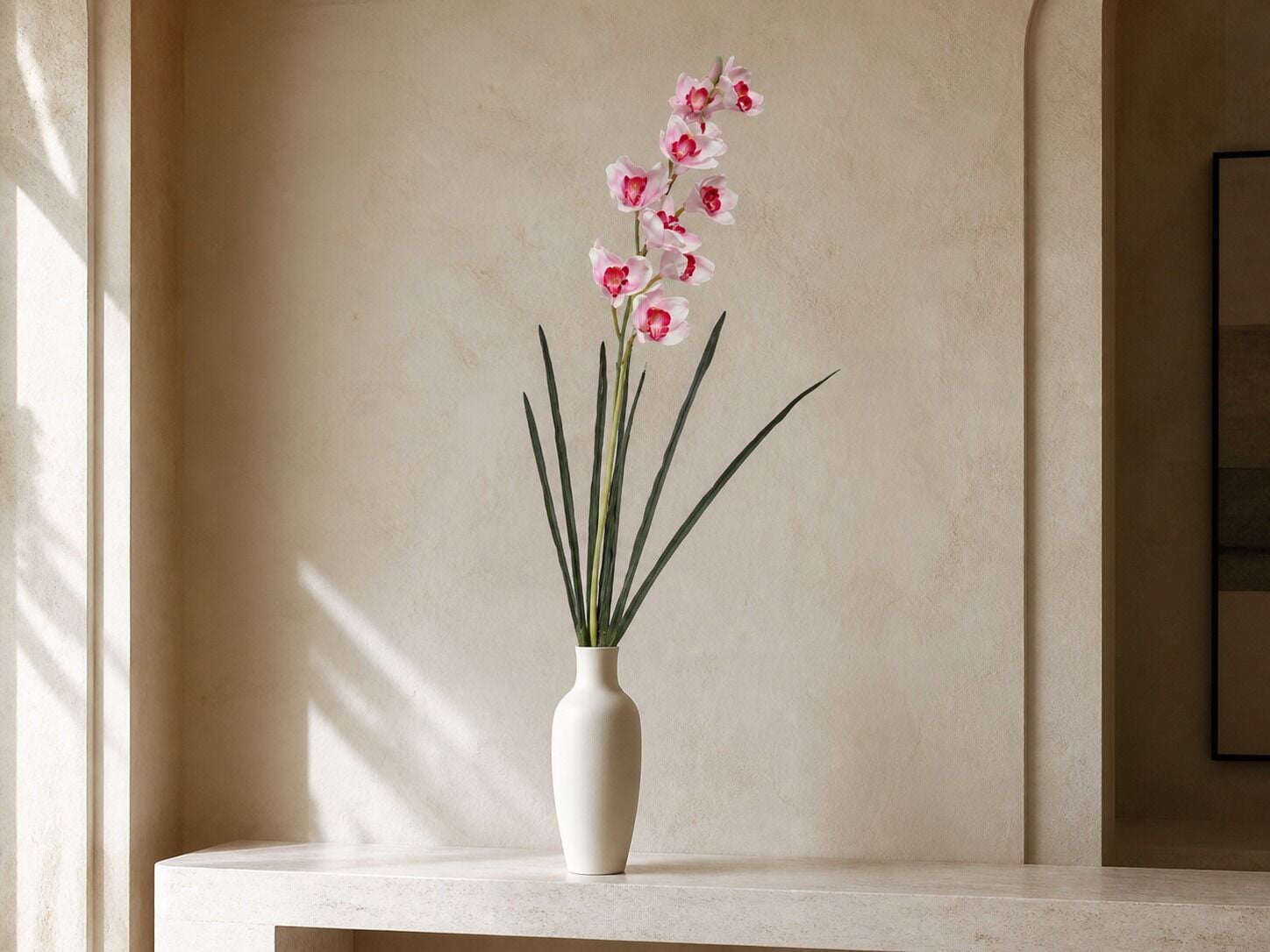 Yapay Orkide Dalı Açık Pembe 112 cm