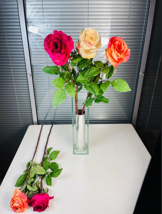 Yapay Çiçek Gül Koyu Kırmızı