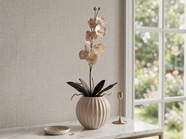 140 cm Phalaenopsis Yapay Orkide - Açık Pembe