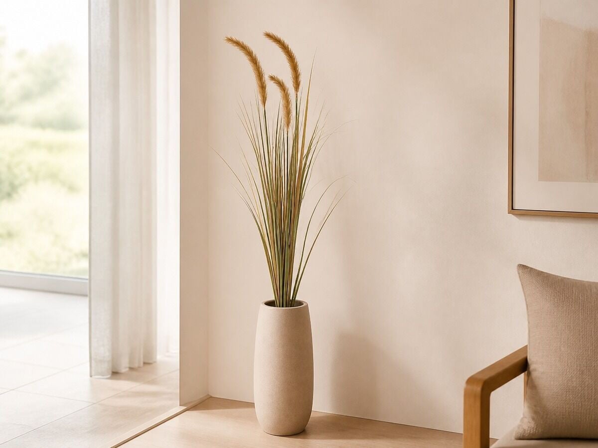 Yapay Pampas Otu Kahverengi Püsküllü 140 cm – Uzun Vazo Çiçeği