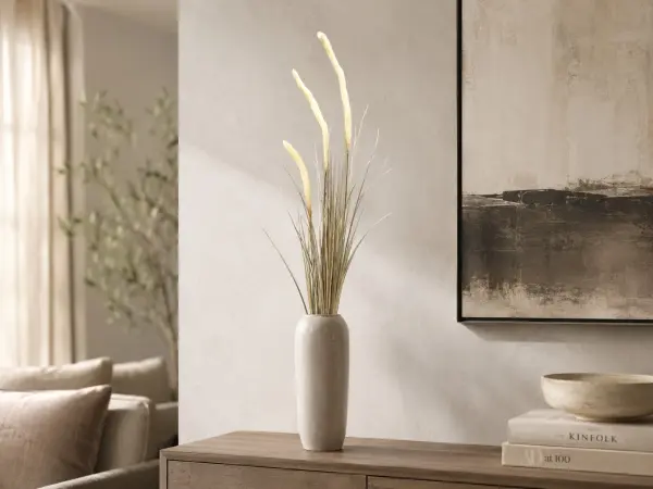 Yapay Saz Bitkisi Krem Püsküllü 140 cm