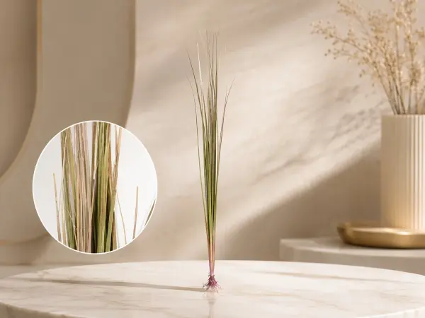 Yapay Bitki Saz Otu 110 cm – Uzun İnce Yapraklı Vazo Çiçeği