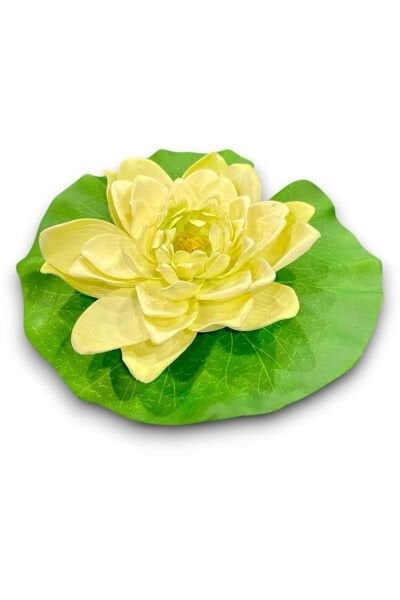 Yapay Nilüfer Lotus Çiçeği 21 cm Krem