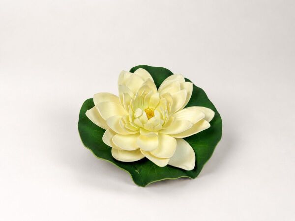 Yapay Nilüfer Lotus Çiçeği 21 cm Krem