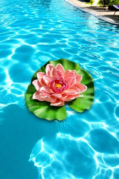 Yapay Nilüfer Çiçeği Lotus Pudra Pembe 21cm