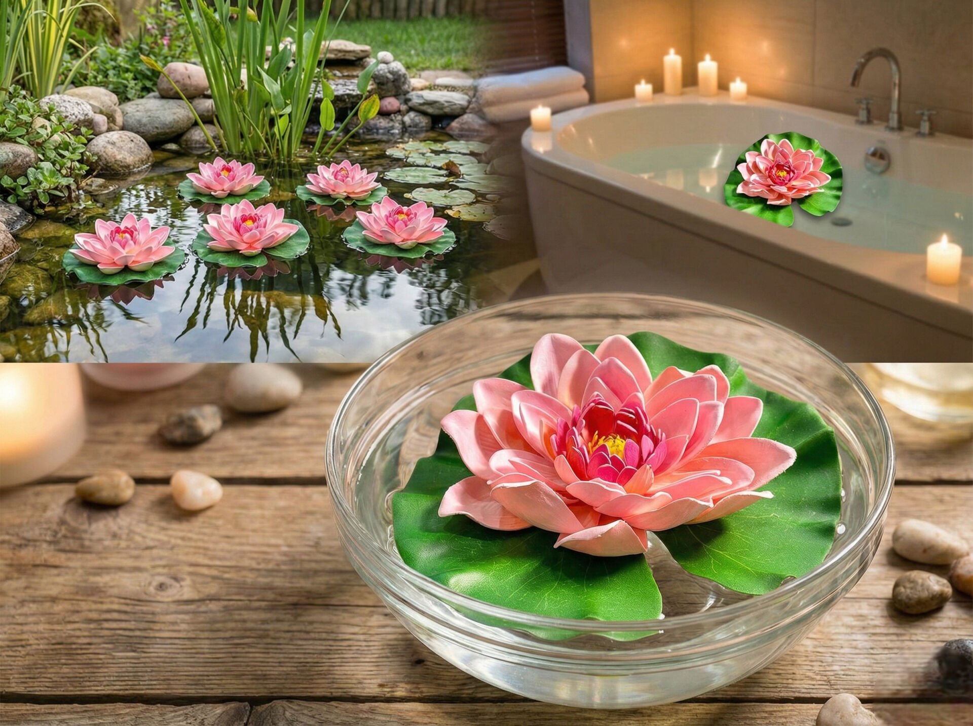 Yapay Nilüfer Lotus Çiçeği 21 cm Pudra Pembe