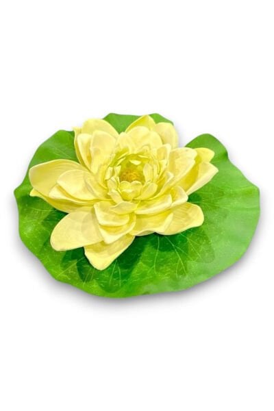 Yapay Nilüfer Lotus Çiçeği 15 cm Krem