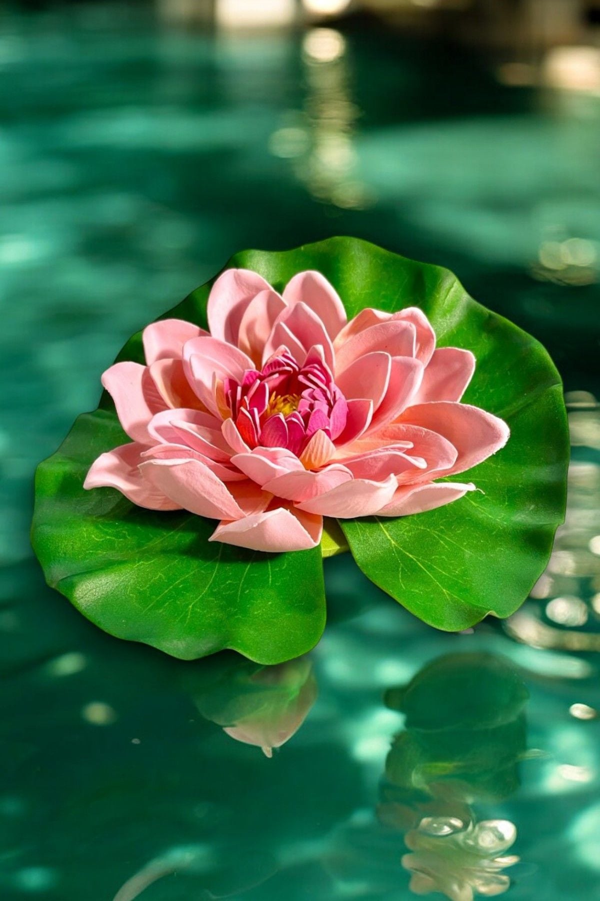 Yapay Nilüfer Lotus Çiçeği 15 cm Pudra Pembe