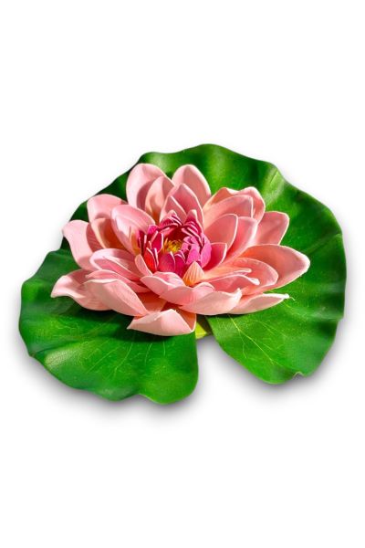 Yapay Nilüfer Çiçeği Pudra Pembe 15cm