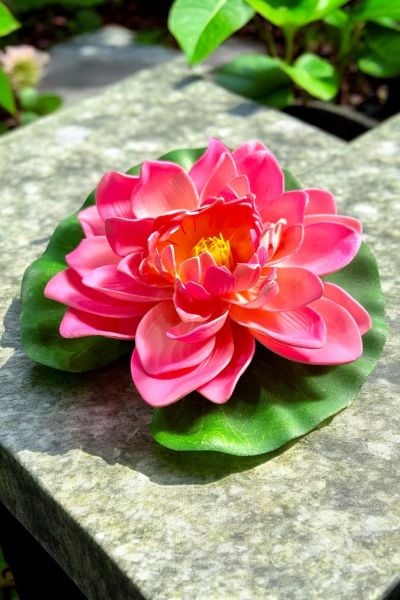 Yapay Nilüfer Lotus Çiçeği 15 cm Pembe