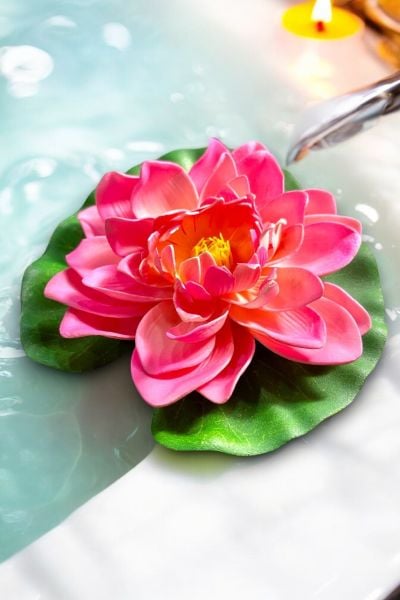 Yapay Nilüfer Lotus Çiçeği 15 cm Pembe