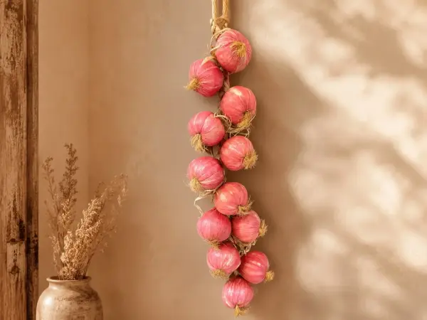 Yapay Soğan Salkımı 65cm 12'li – Dekoratif Asma Süsleme