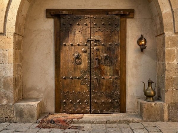 Masif Ahşap Eskitme Han Kapısı