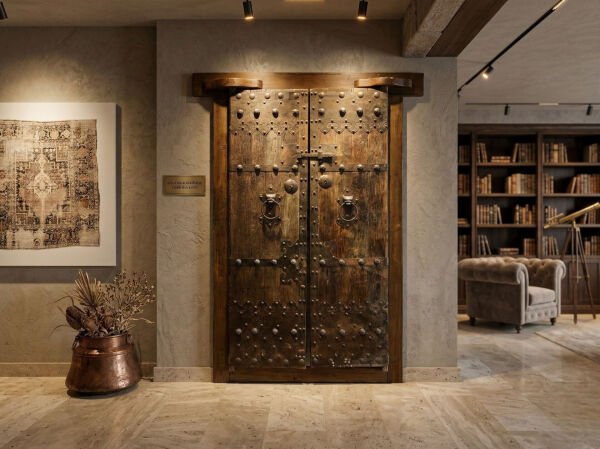 Masif Ahşap Eskitme Han Kapısı