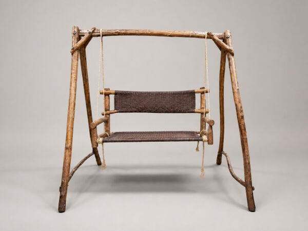 İroko Ahşap Rattan Salıncak 175 cm