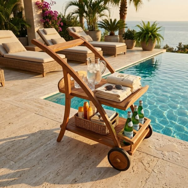 Annapark Teak Servis Arabası