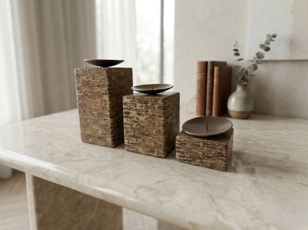 Coconut Tealight Mumluk 3'lü Set (Papua)