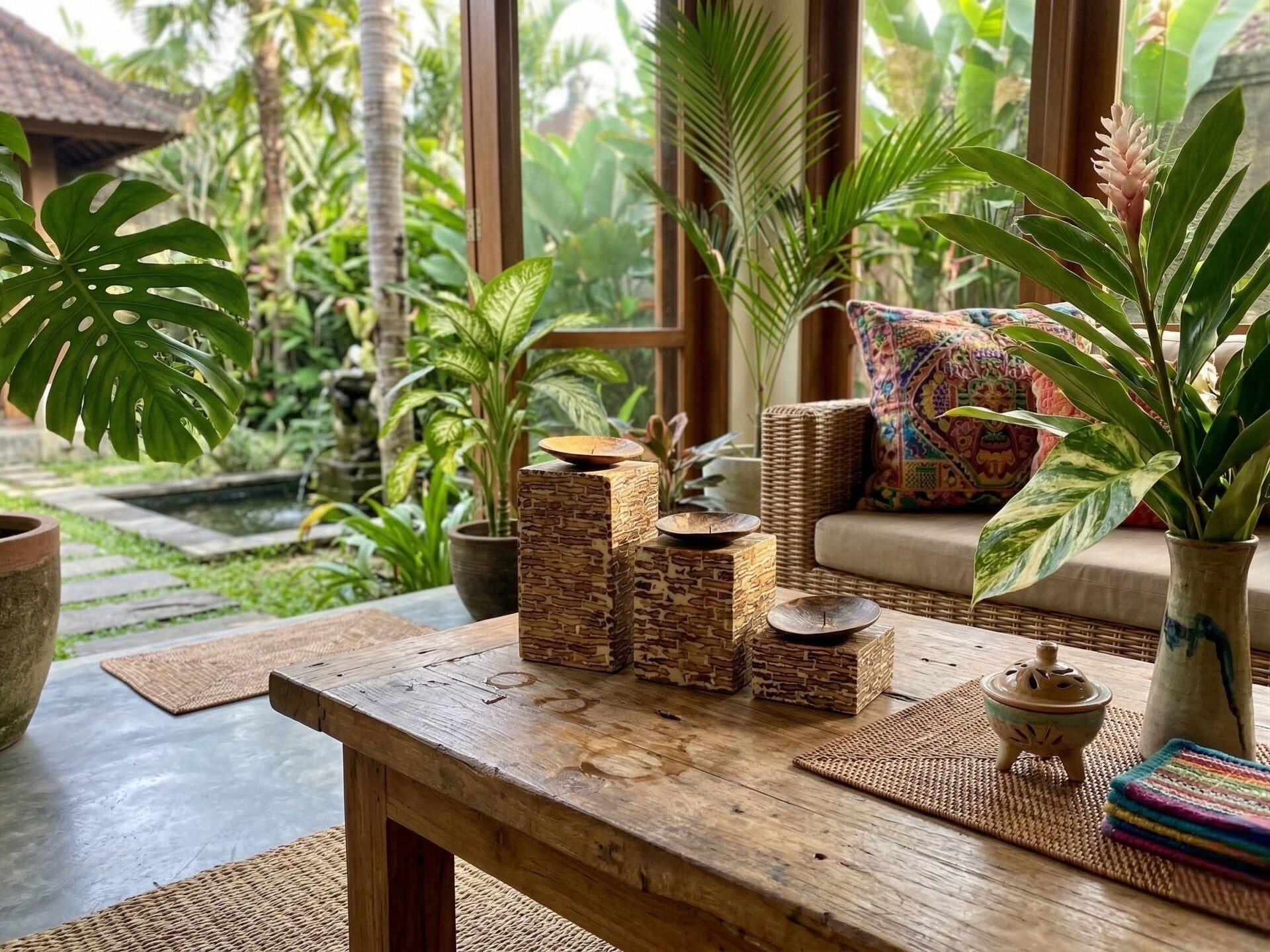 Coconut Tealight Mumluk 3'lü Set (Papua)