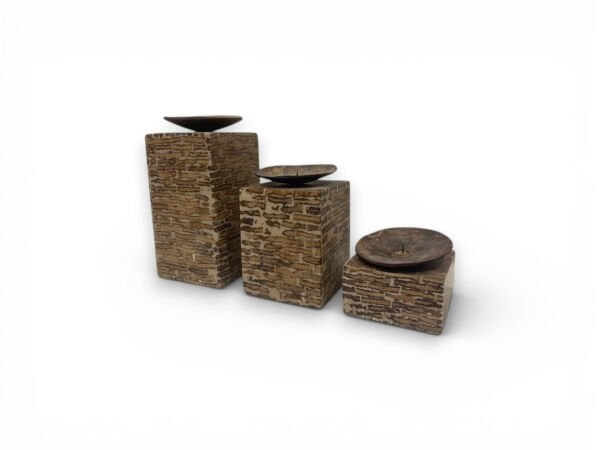 Coconut Tealight Mumluk 3'lü Set (Papua)