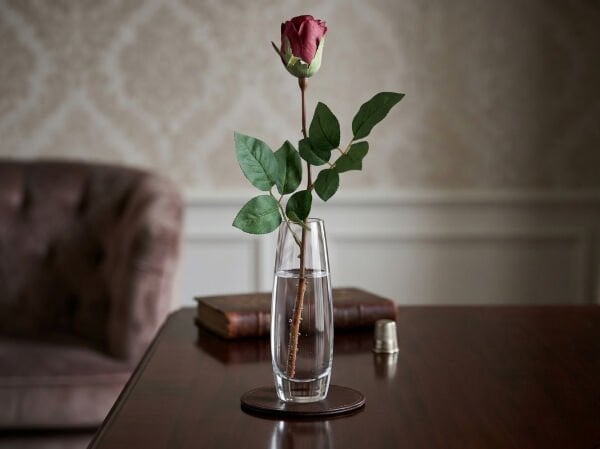 Koyu Kırmızı Tek Dal Yapay Gül - 65 cm