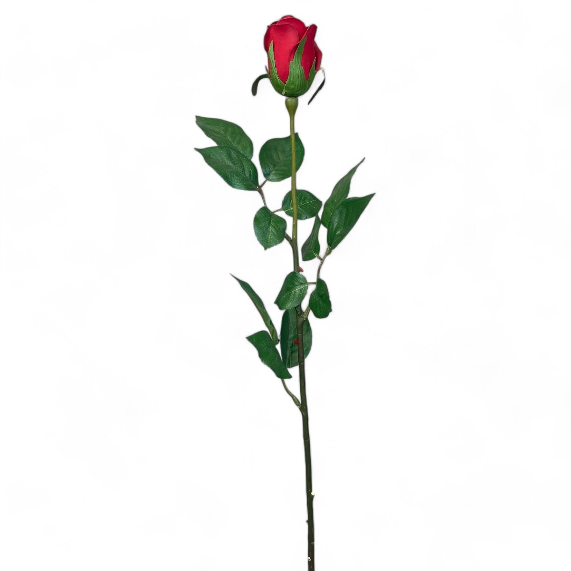 Kırmızı Tek Dal Yapay Gül - 65 cm