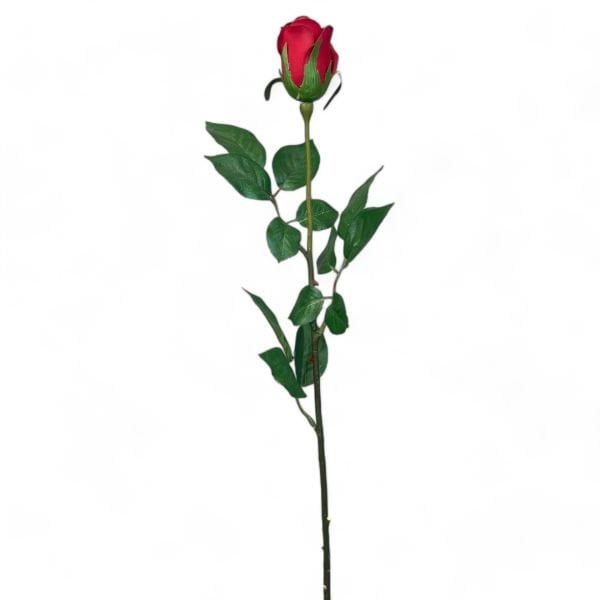 Kırmızı Tek Dal Yapay Gül - 65 cm