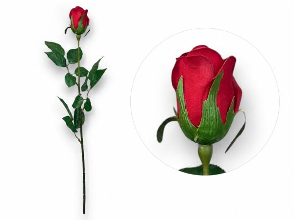 Yapay Gül Tek Dal 65 cm Kırmızı