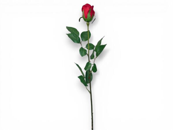 Kırmızı Tek Dal Yapay Gül - 65 cm