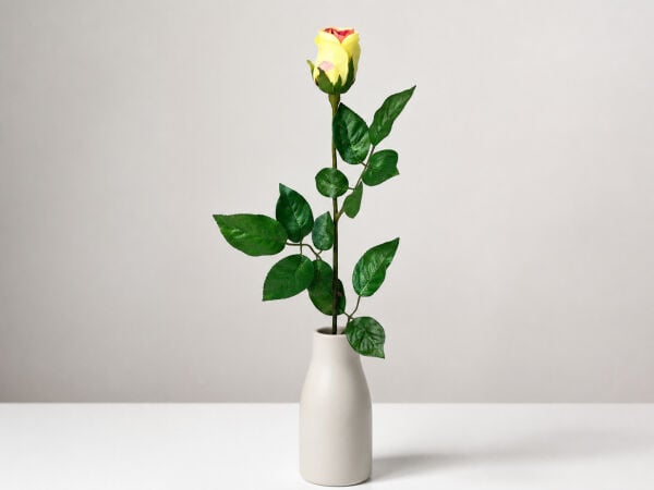 Yapay Gül Tek Dal 65 cm Sarı