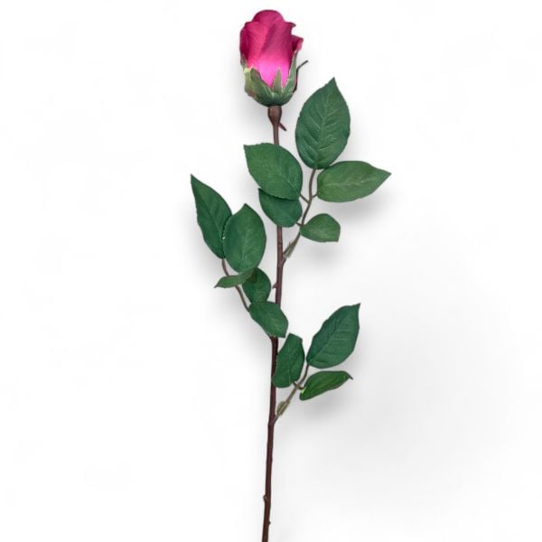 Koyu Pembe Tek Dal Yapay Gül - 65 cm